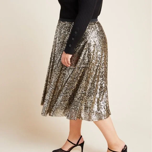 Maeve by Anthropologie Orleans Sequined Mini Skirt NWT 2X - Picture 2 of 12